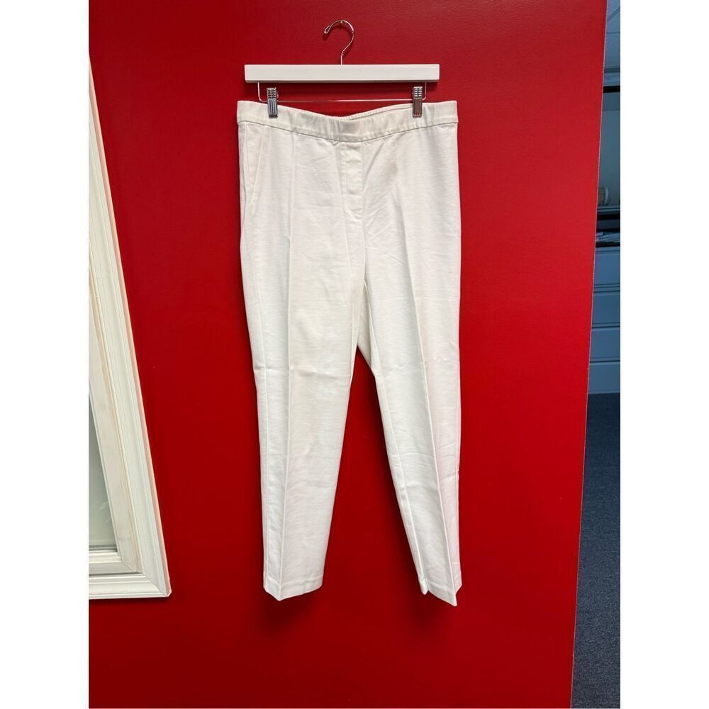 J. Jill White Straight Leg Pull On Pants sz 12 EUC